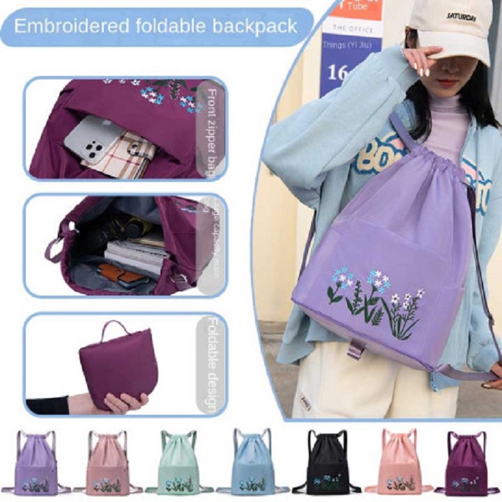 Folding  Large Capacity Embroidered Back pack