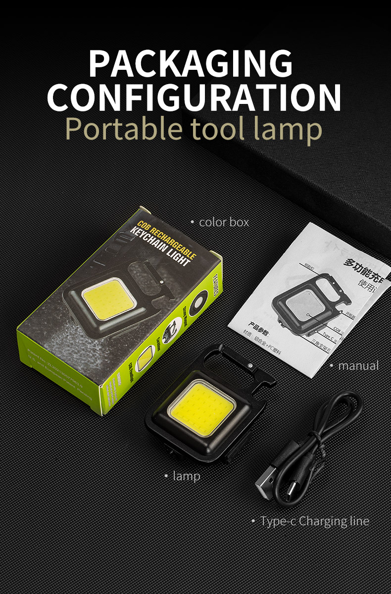 Mini LED Keychain Light USB Rechargeable Emergency Lamp